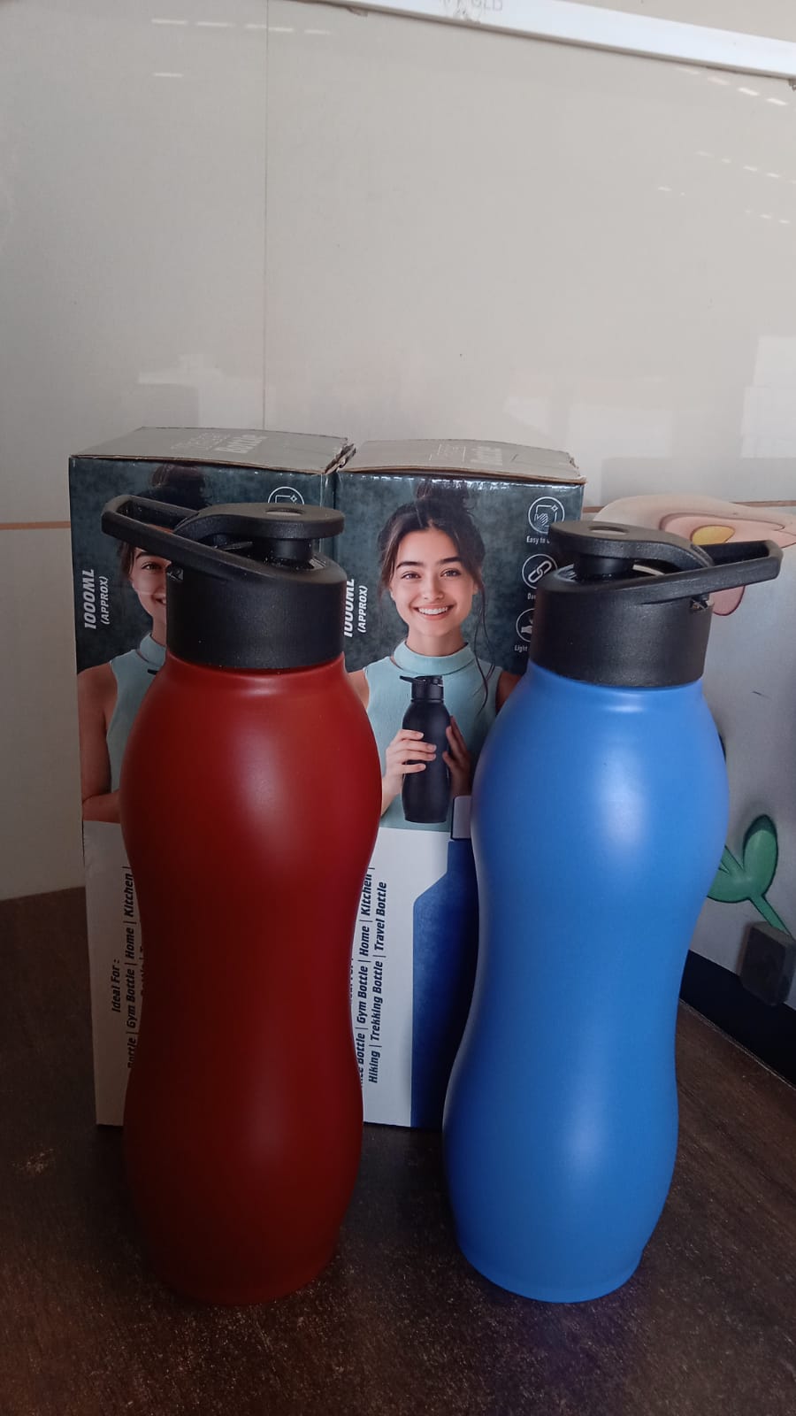 Stainless Steel Water Bottle (1000ML / Mix Colour / 1 Pc / Matte) Signature kart