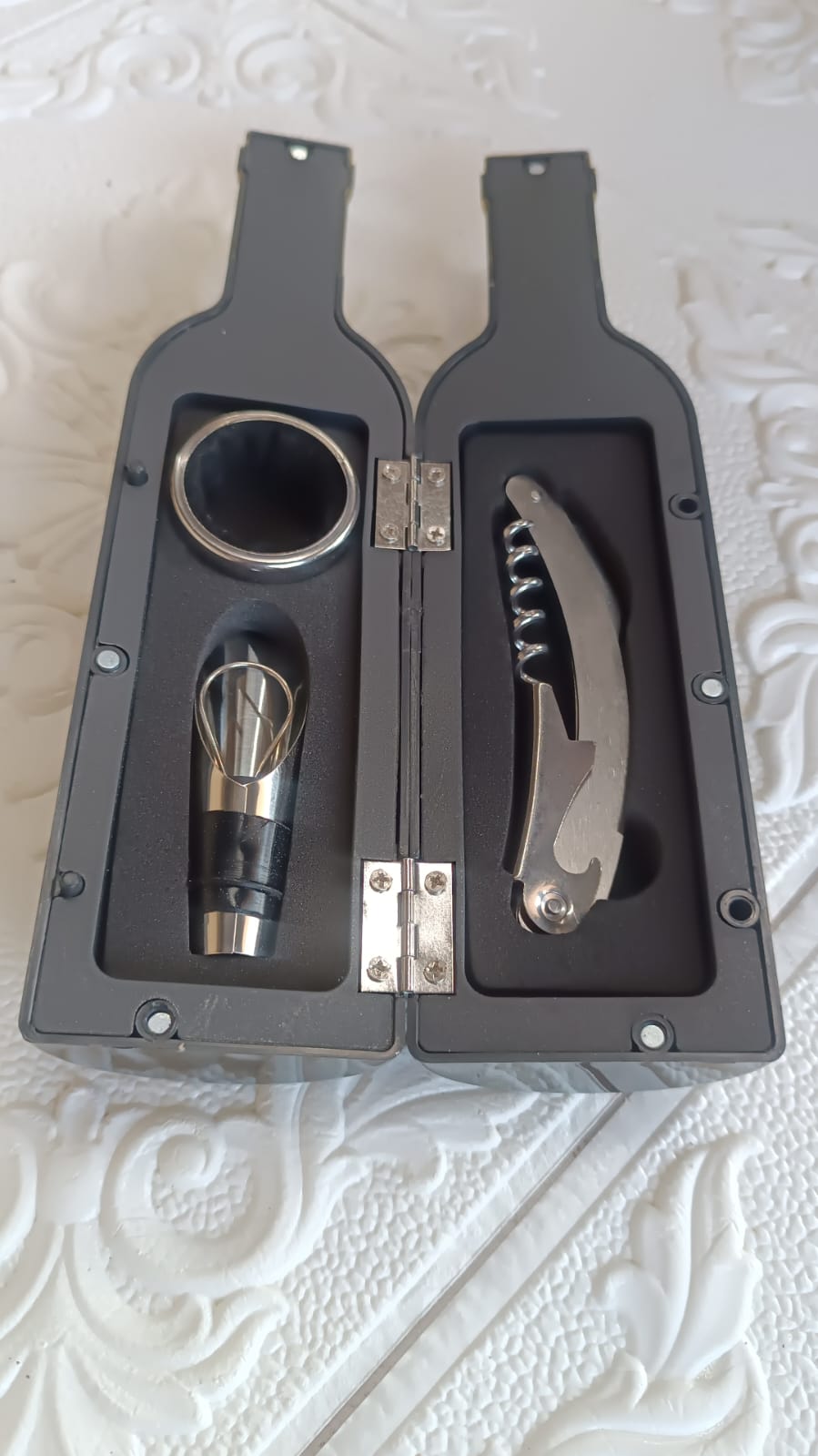 Premium Wine Bottle Shape Bar Accessory Gift Set signaturekarts