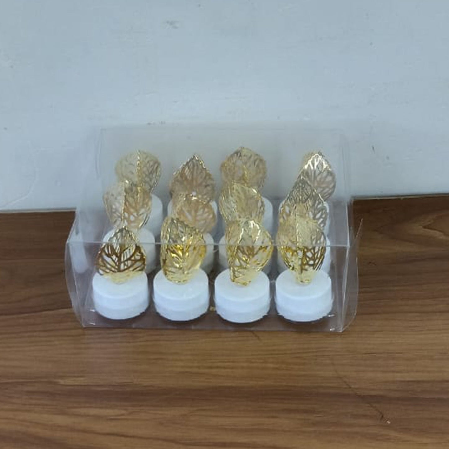 Decorative Golden Leaf Shaped Flameless LED Candles (12 Pc) signaturekarts