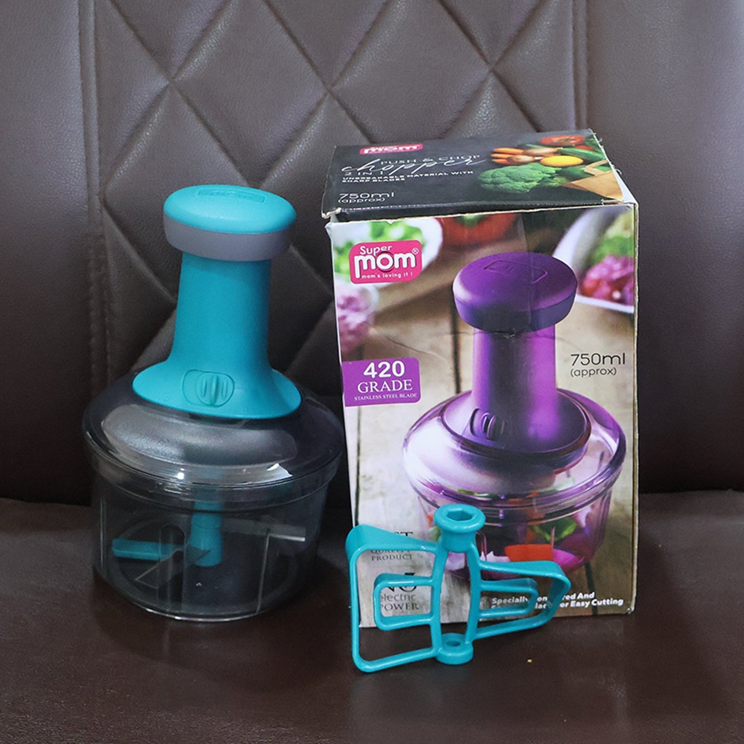 Supermom Premium Manual Push Chopper and Vegetable Cutter (750ml / 1 Pc) signaturekarts