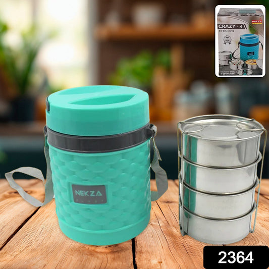 Double Wall Insulated Tiffin with Handle (1 Pc): Stackable, Hot Food Container signaturekarts