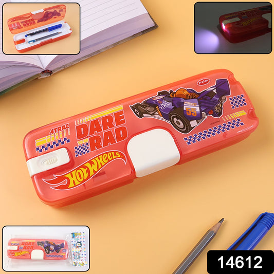 Plastic Pencil Box with LED Light & Cartoon Print (1 Pc) Signature Kart