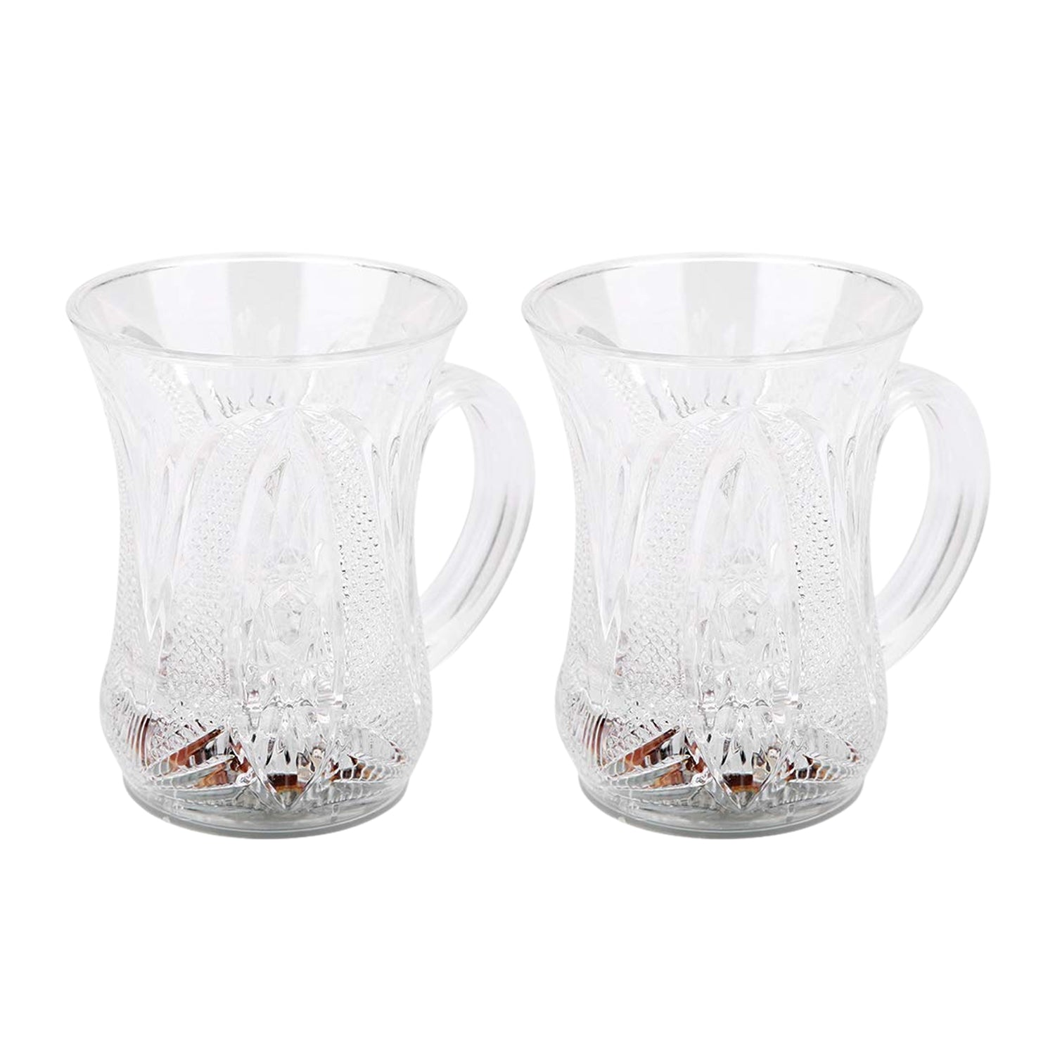 LED Light-Up Party Cups - Flashing Water-Activated Drinking Glasses Handle (2-Piece) signaturekarts
