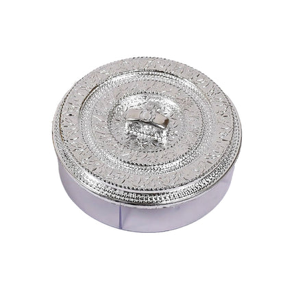 Round Smiley Multi Purpose 4 Compartment Box For Home & Kitchen Use Your Brand
