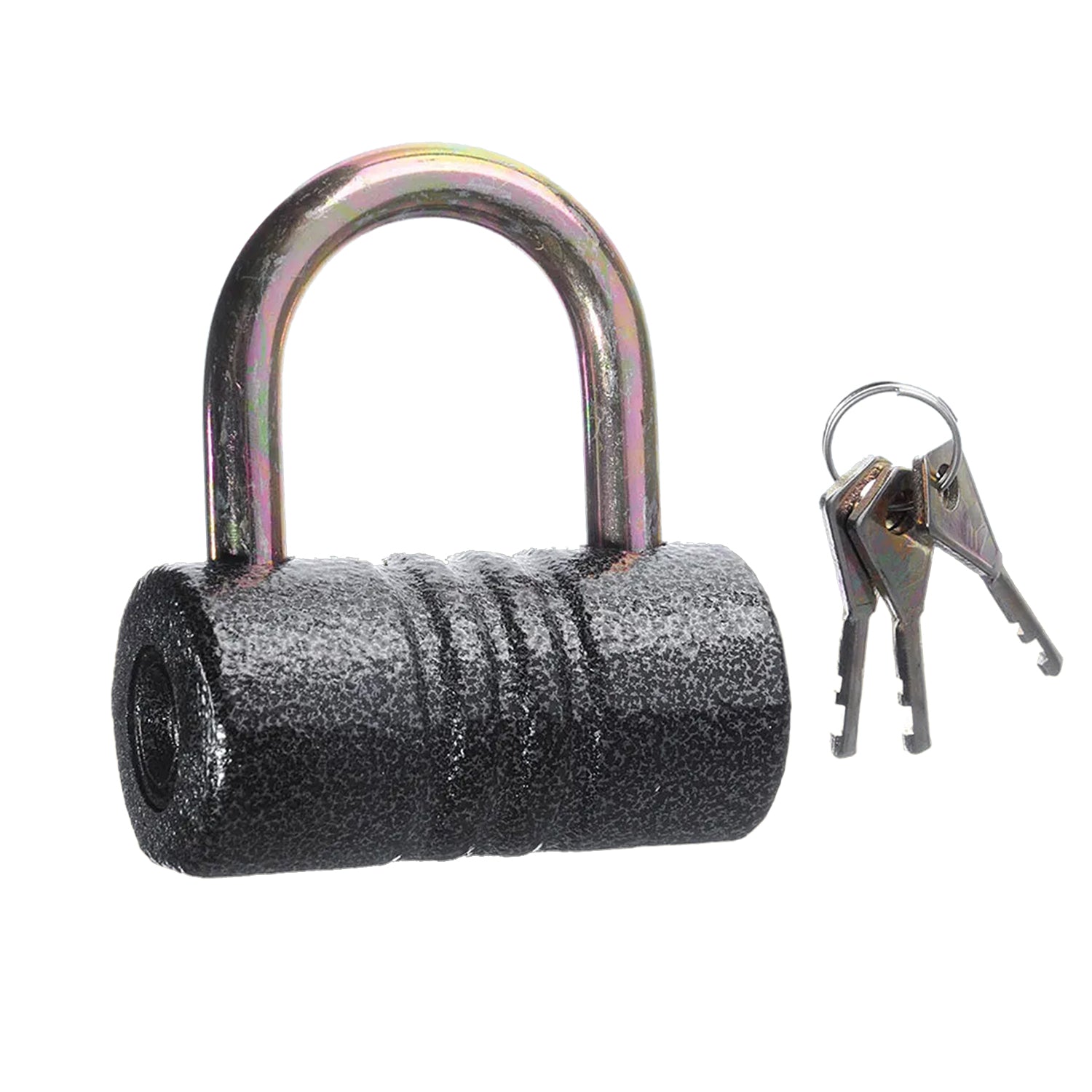 Heavy-Duty Iron Padlock – 82mm Black with Brass Core & 5 Keys, Waterproof signaturekarts