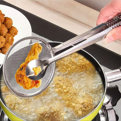 2In1 Stainless Steel Filter Spoon with Clip Food Kitchen Oil-Frying Multi-Functional Signature Kart