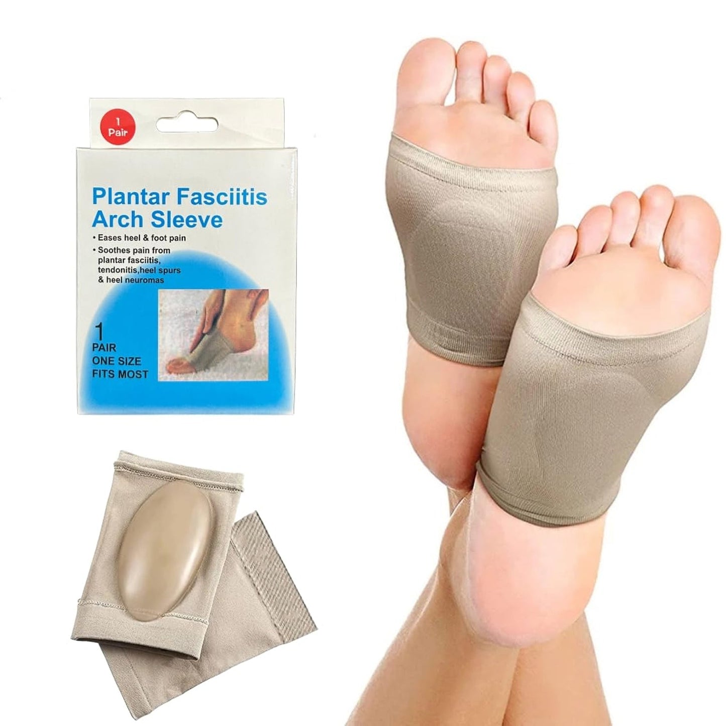 Foot Arch Support for Men & Women | Medial Arch Support for Flat Feet Correction Sleeve with Cushion | Plantar Fasciitis Leg Foot Pain Relief Product | Foot Care for Orthopedic Shoes Slippers, (1 Pair) signaturekarts