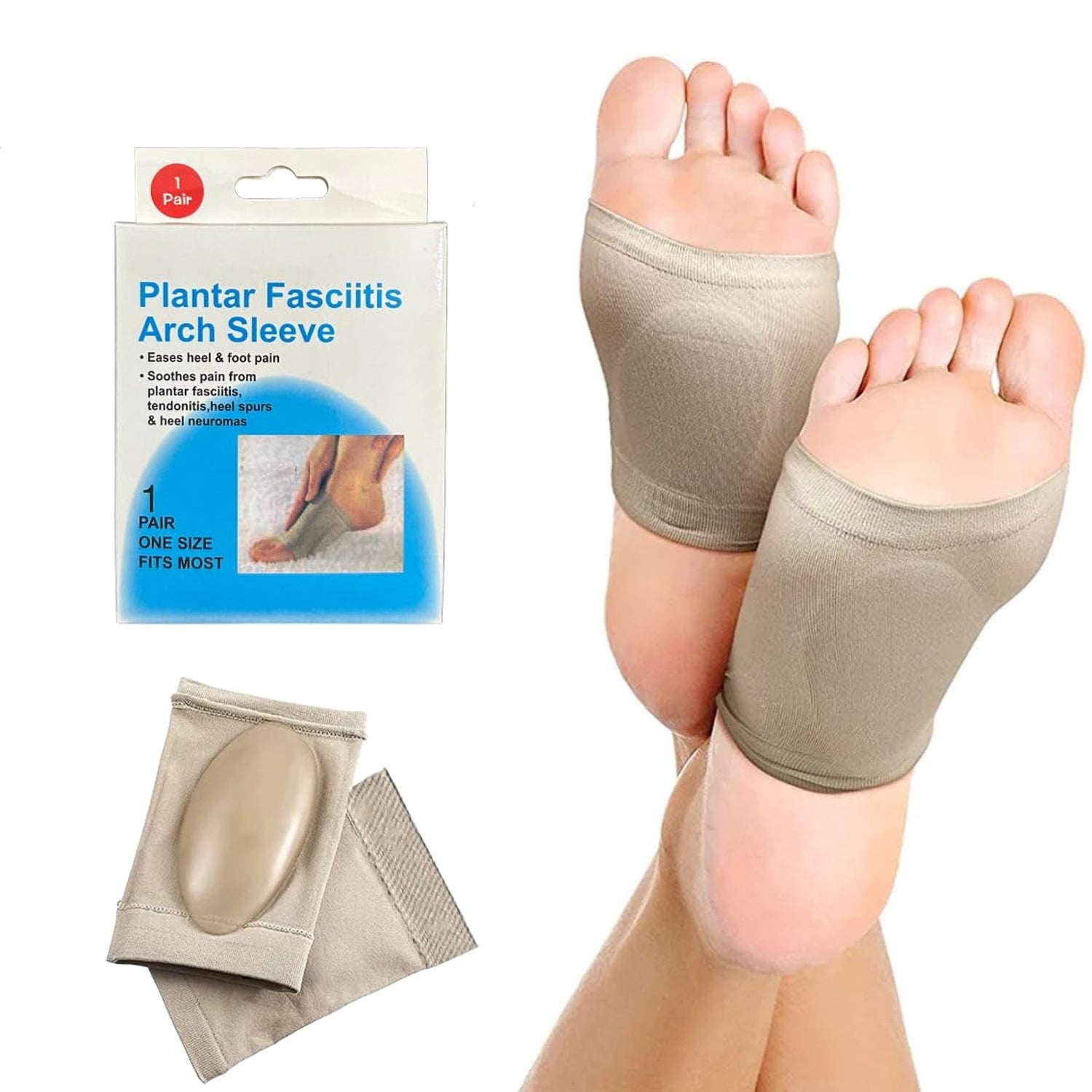 Foot Arch Support for Men & Women | Medial Arch Support for Flat Feet Correction Sleeve with Cushion | Plantar Fasciitis Leg Foot Pain Relief Product | Foot Care for Orthopedic Shoes Slippers, (1 Pair) signaturekarts