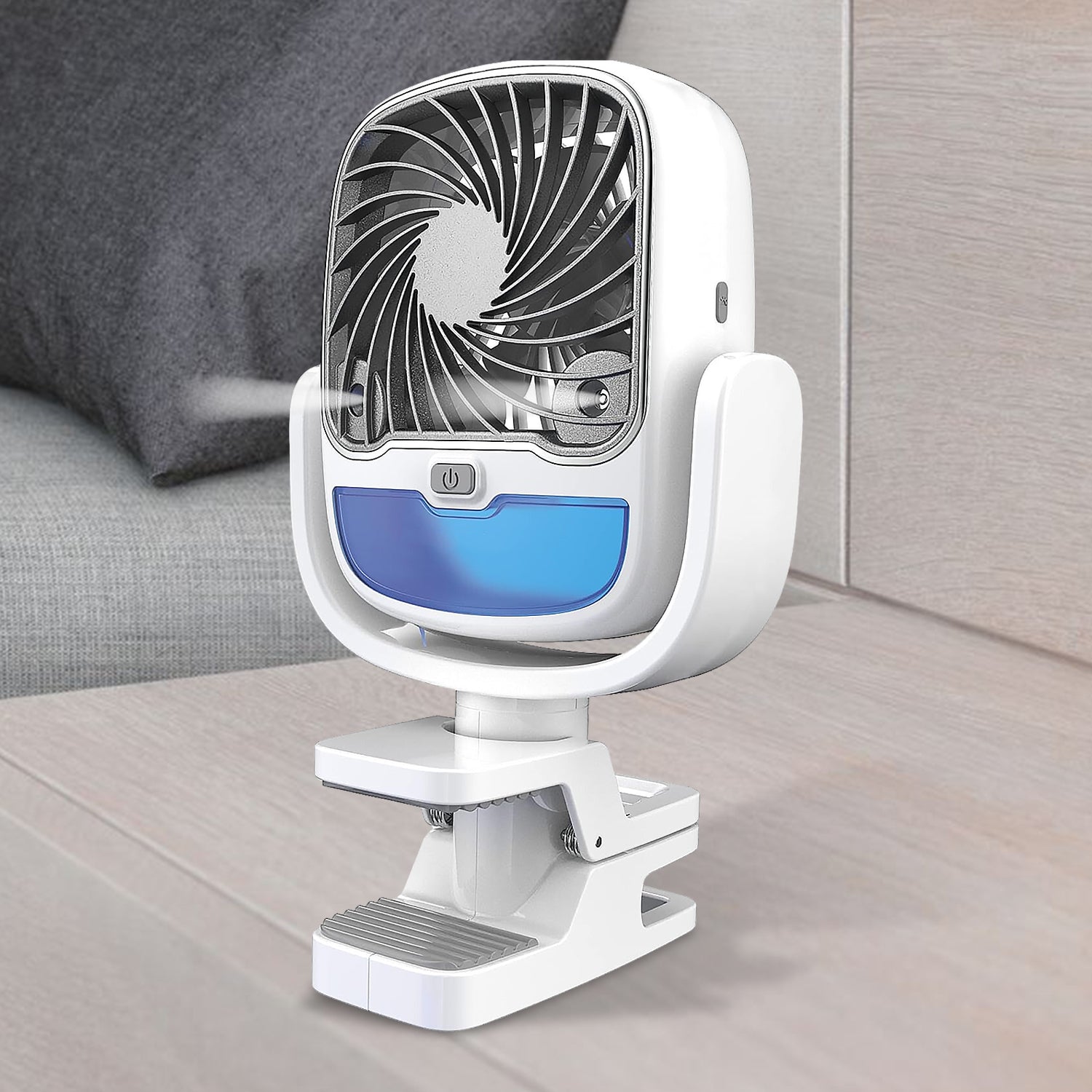 Air Portable Fan, Grip Go 3 Speed Small Fan, Great Stroller Fan, Travel or Desk Fan, Cordless Personal Evaporative Air Cooler, Universal Clamp for Indoor & Outdoor Use, 360 Degree Head Swivel, LED Color Changing Light signaturekarts