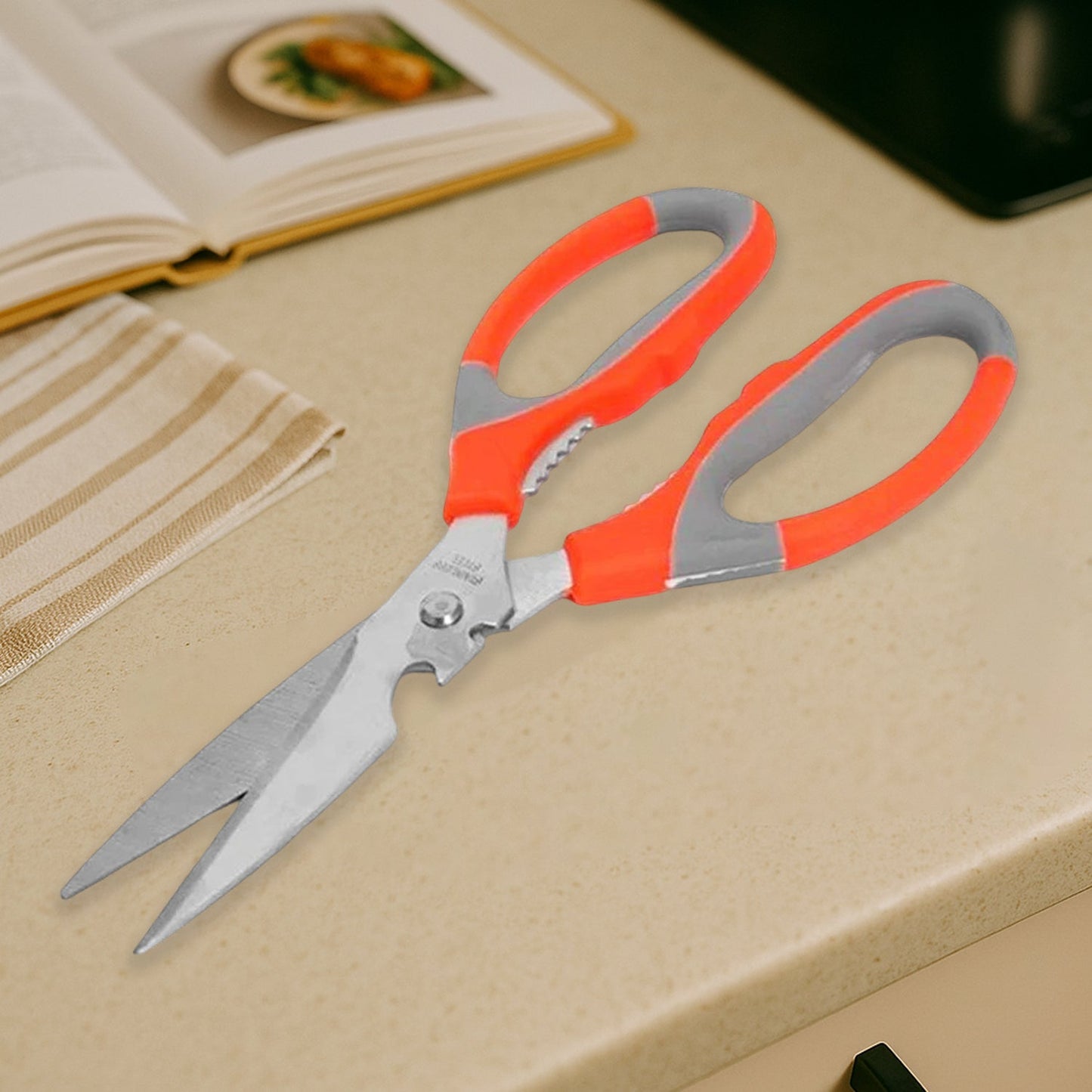 SpaceMulti-Function Kitchen Scissors for Veggies, Meat & Seafood with Bottle Opener signaturekarts