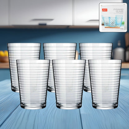 Apex Pyramid Ringo Plastic Glass – 300ml Approx | Durable, Crystal-Clear Tumbler Signature kart