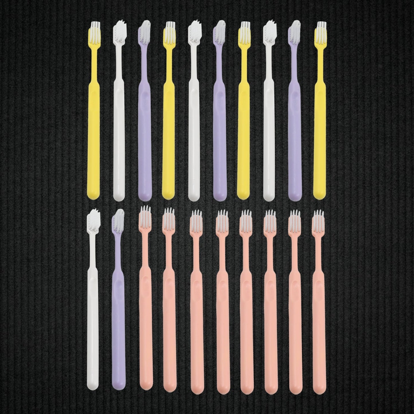 Plastic Toothbrush With Plastic Round Box (20 pcs Set) Signaturekarts