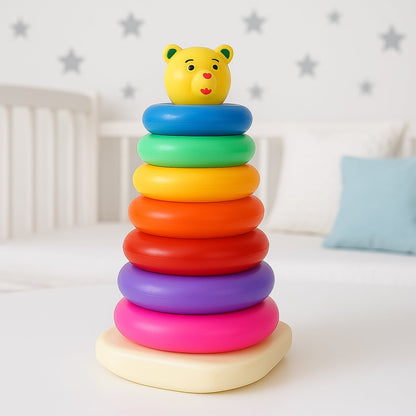 Plastic Baby Kids Teddy Stacking Ring Jumbo Stack Up Educational Toy 7pc Your Brand