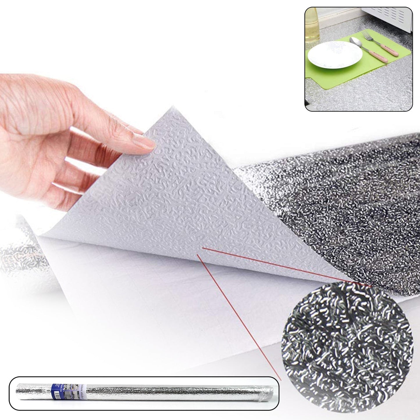 Aluminium foil for Kitchen and Aluminium Foil Paper Sticker Roll (60cmx2Meter) Your Brand