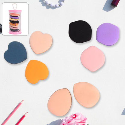 Mini Finger Makeup Powder Puff (Multicolour, 8 Pcs Set) signaturekarts