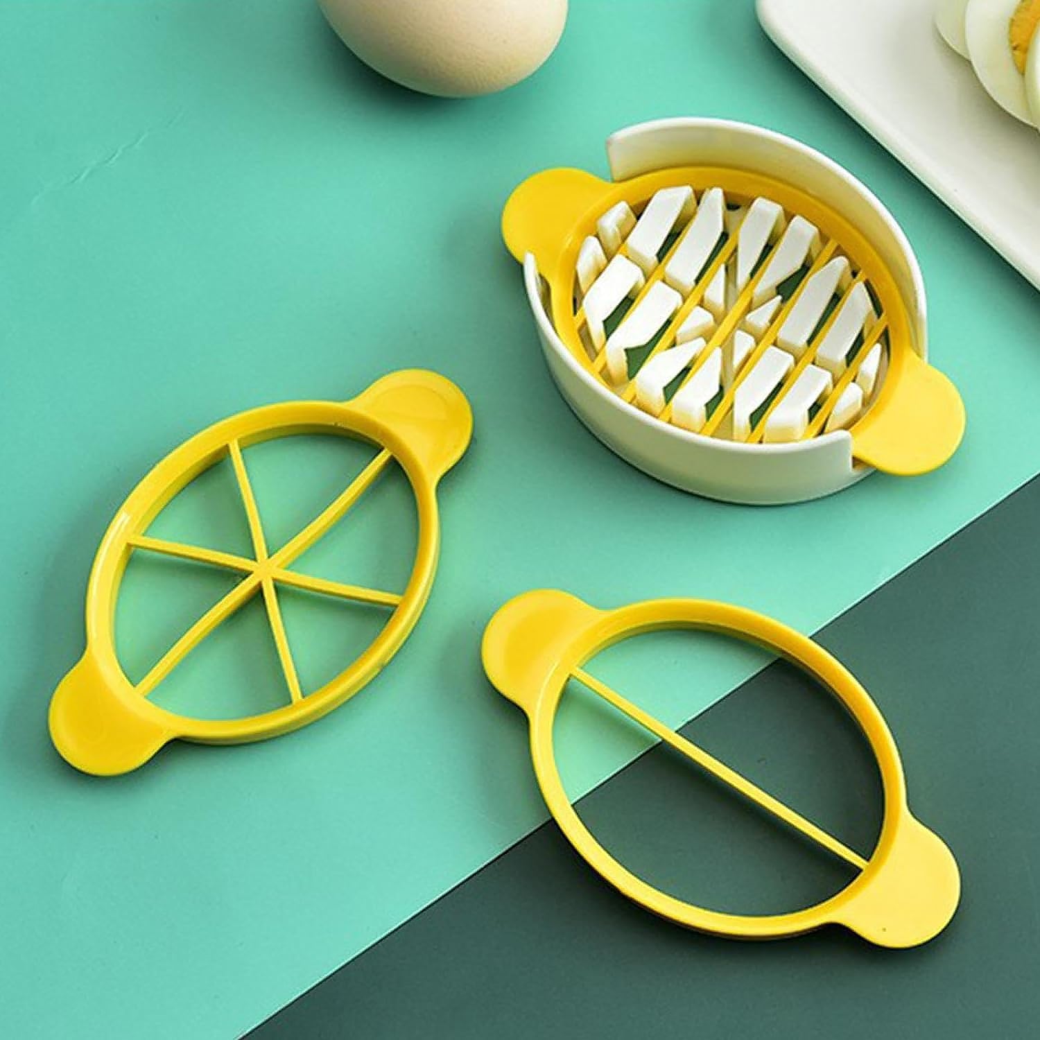 Egg Slicer, 3 in 1 Boiled Egg Slicer, Egg Slicer Restaurant Kitchen Tool (1 Pc) signaturekarts