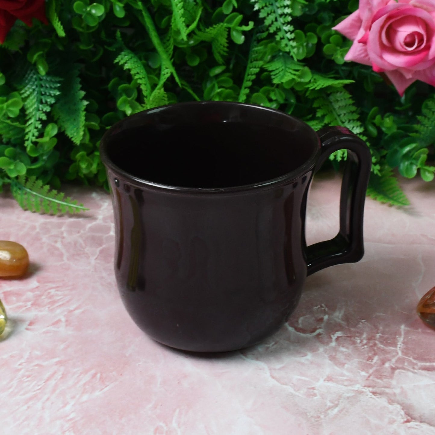 Premium Plastic Coffee / Tea Cups / Mug with Handle (1 Pc / With Color Box / Black) Signaturekarts