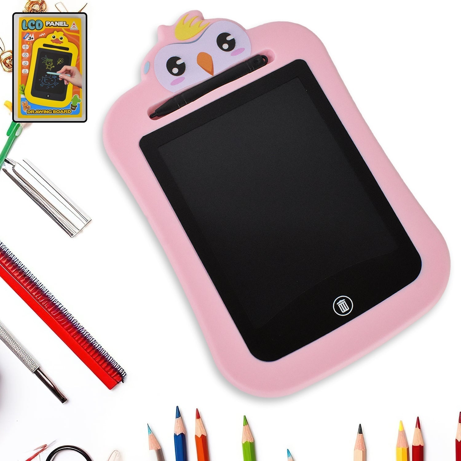 Kids Portable LCD Writing Tablet (1 Pc / Mix Design) Signature kart