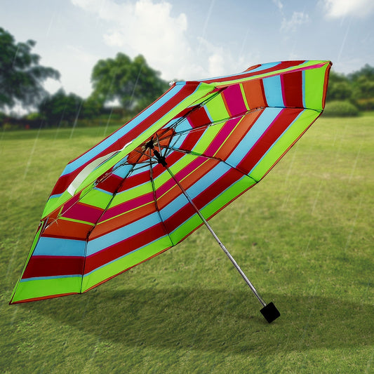 3-Fold Sun & Rain Protective Solid Foldable Umbrella, (1 Pc / Mix Design) Signature Kart