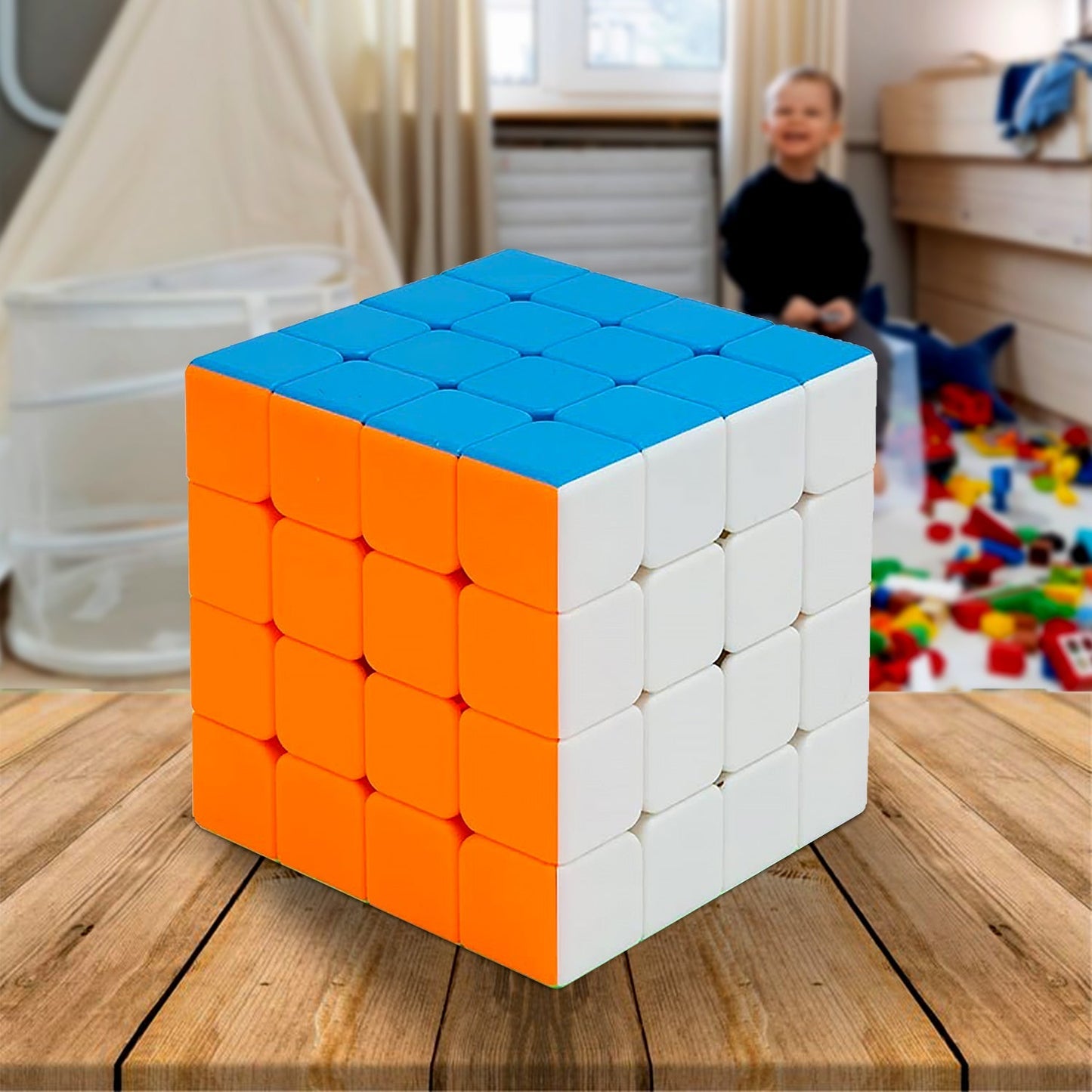 Small 4×4×4 High Speed Stickerless Magic Cube Puzzle Toy for Kids and Adults signaturekarts