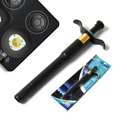Stainless Steel Black Gas Lighter for Gas Stove, Long Lasting (1 Pc) signaturekarts