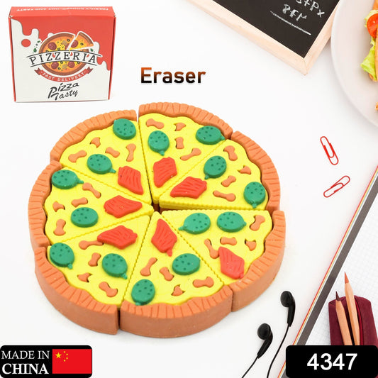 3D Pizza Slices Eraser Set – Fancy & Colorful Stationery for Kids & Gifts (7 slice) signaturekarts