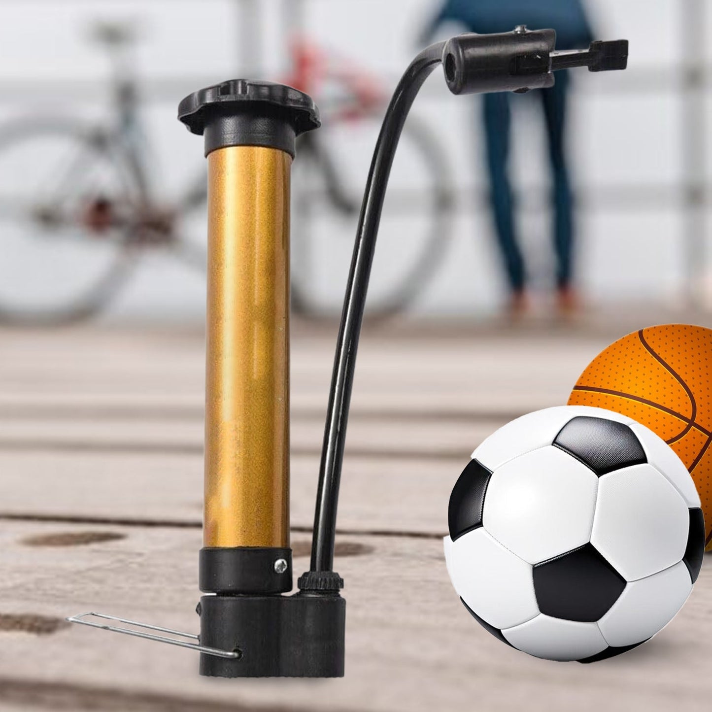 Hand Air Ball Pump – Portable Metal Inflator for Basketball, Soccer & More signaturekarts