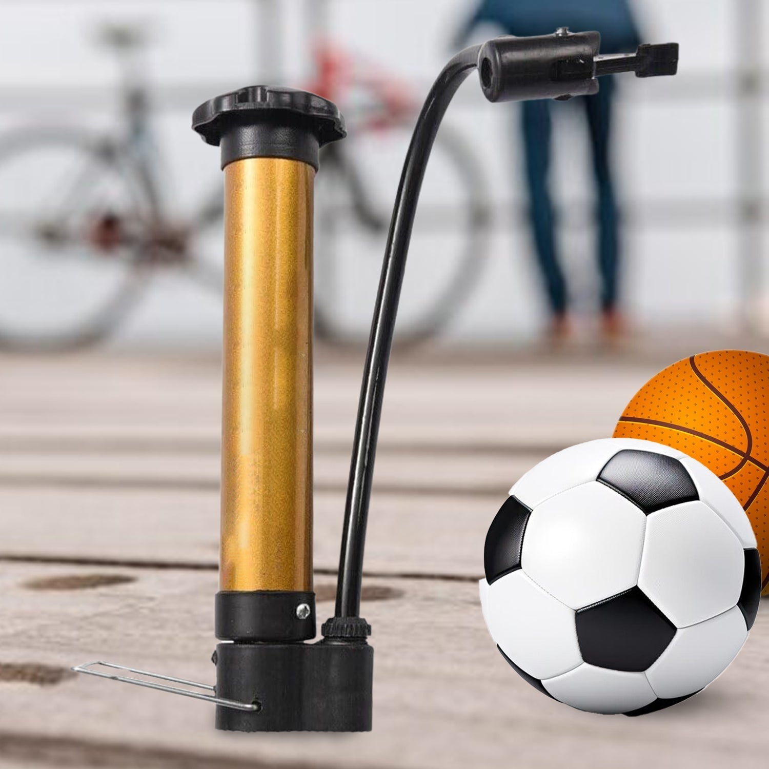 Hand Air Ball Pump – Portable Metal Inflator for Basketball, Soccer & More signaturekarts