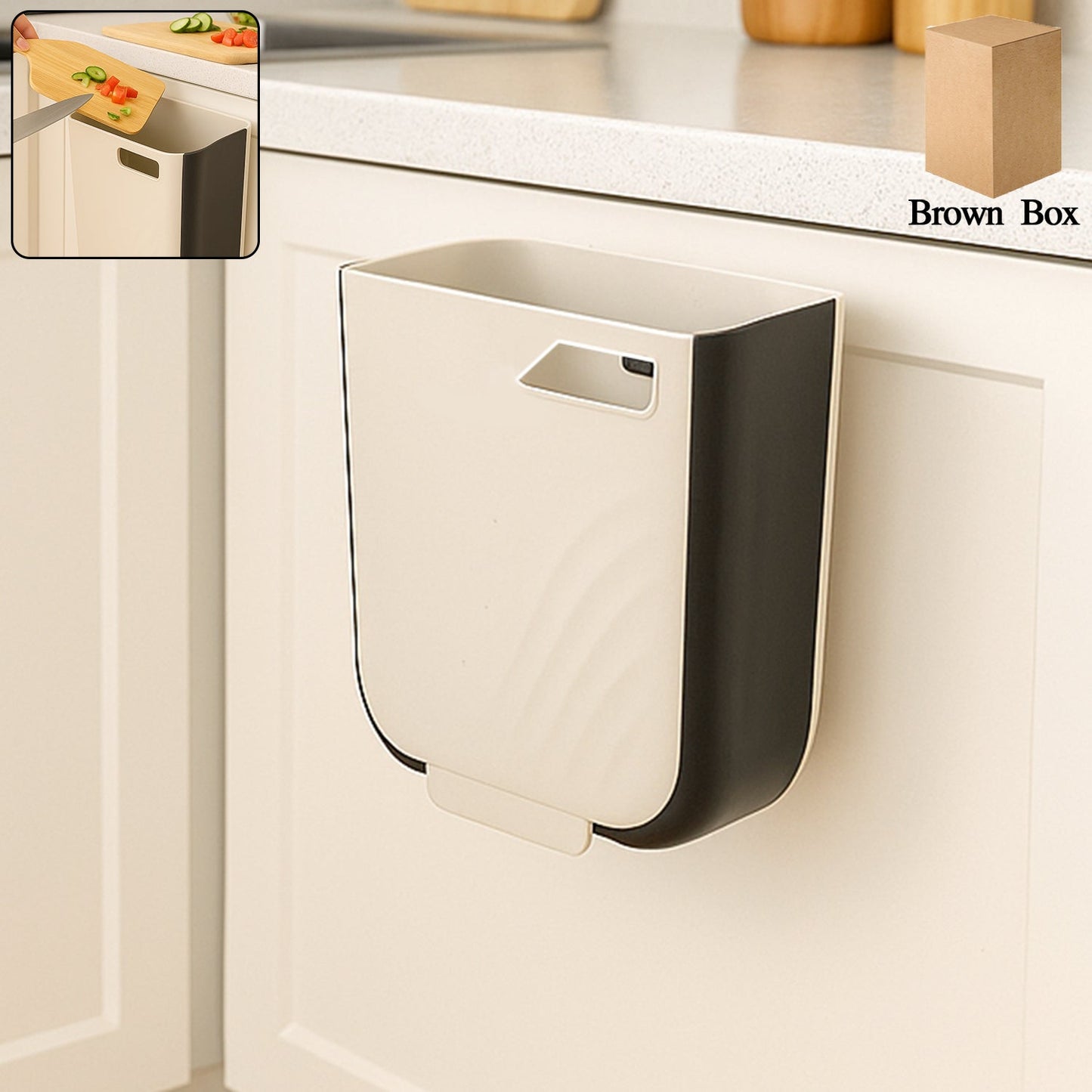 Portable Collapsible Hanging Trash Can for Kitchen & Car signaturekarts