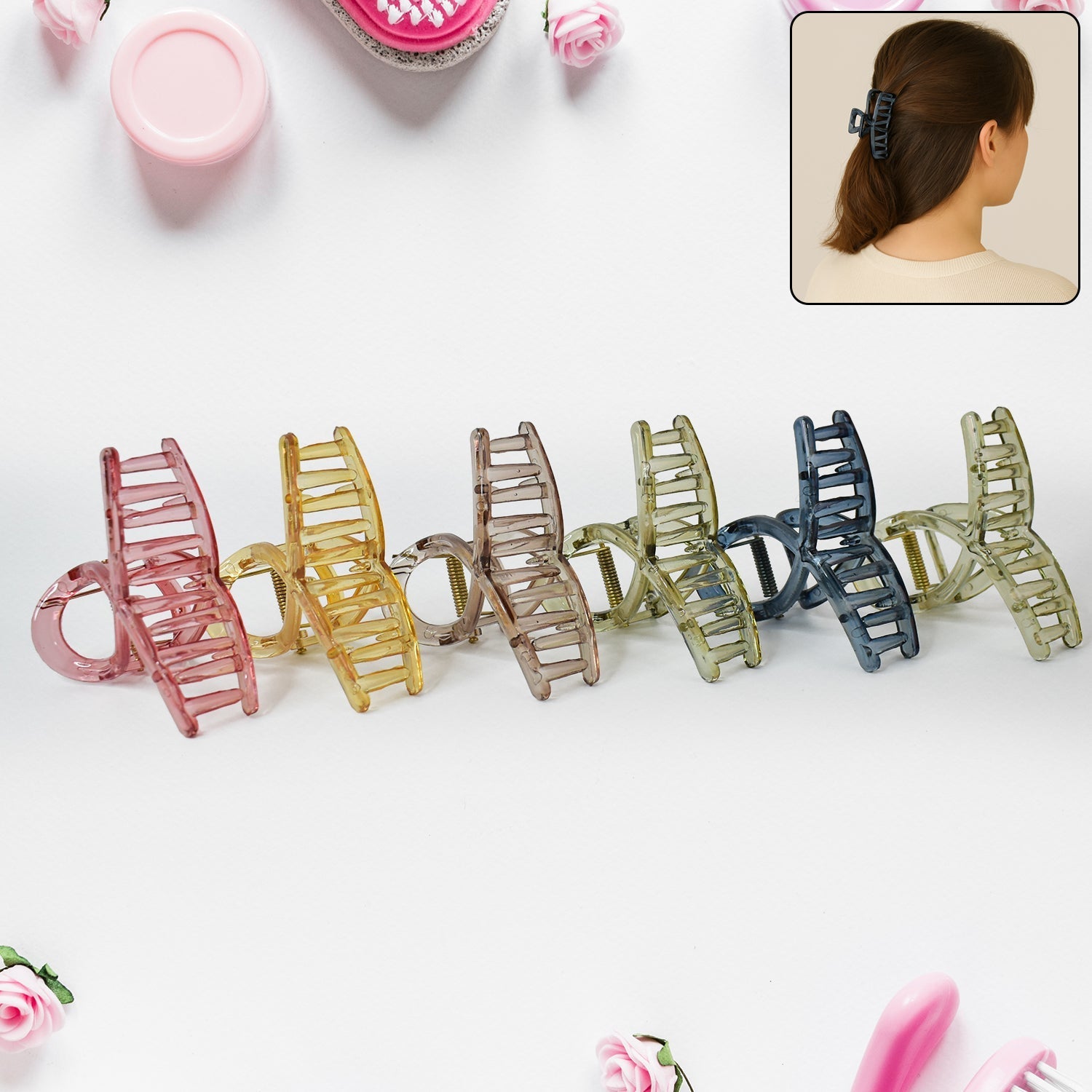 Plastic Hair Clamp Grip, Simple Matte Hair Barrette Clamp (1 Pc) Signature kart