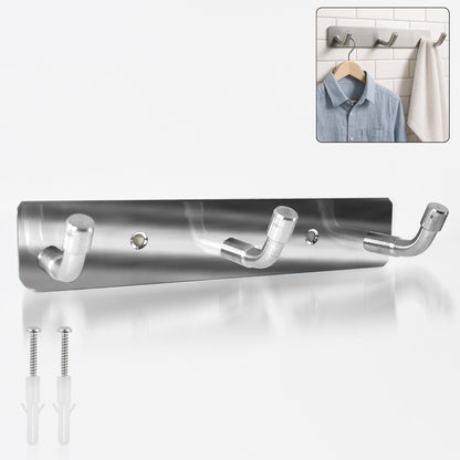 Stainless Steel Wall Mounted Coat 3 Hook Rack (14x3 / 1 Pc) Signature kart