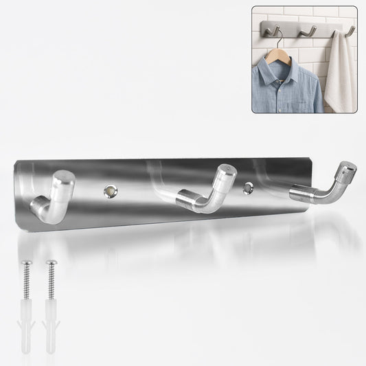 Stainless Steel Wall Mounted Coat 3 Hook Rack (14x3 / 1 Pc) Signature kart