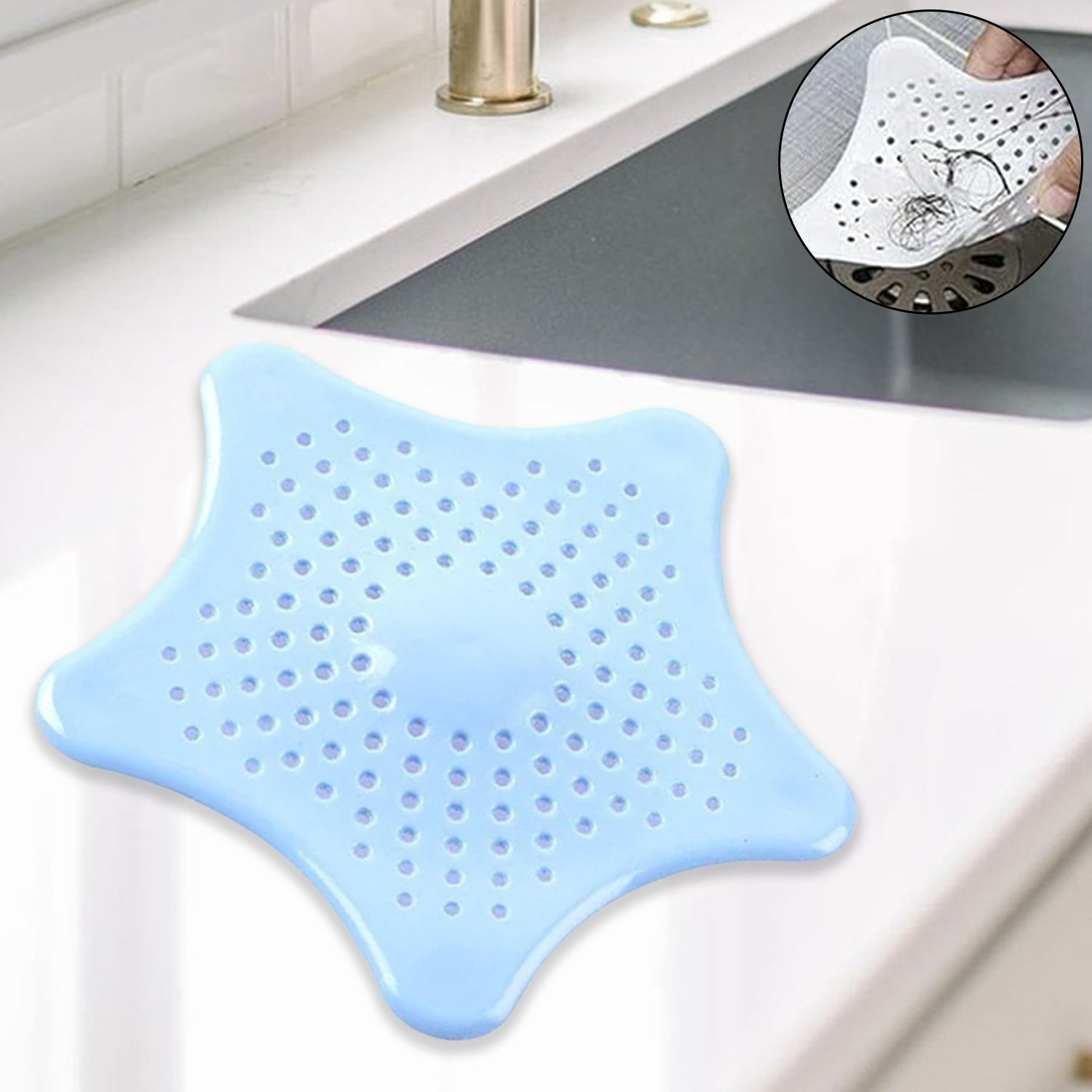 Silicone Star Shaped Sink Filter Bathroom Hair Catcher Drain Strainers for Basin Your Brand