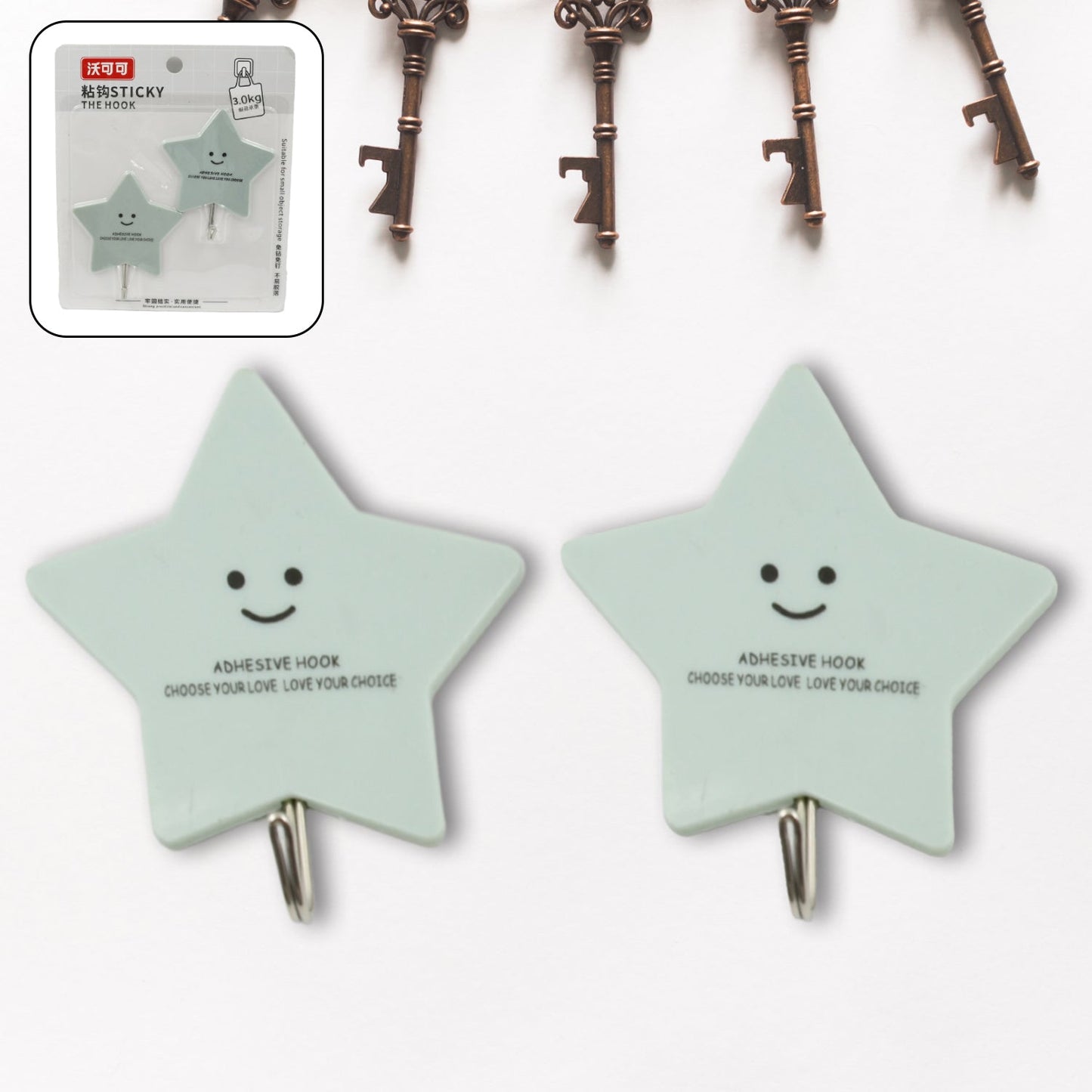 Multipurpose Strong Self-Adhesive Hooks – Heavy Plastic Wall Hooks for Home & Office signaturekarts