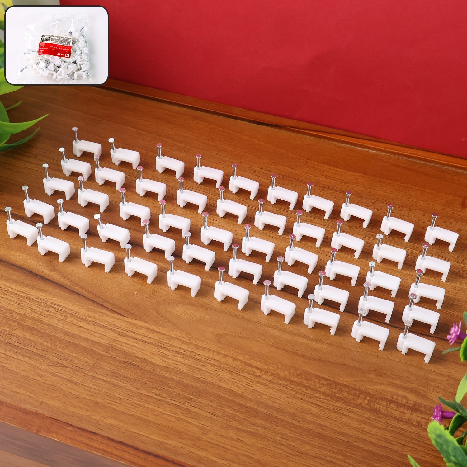8mm Nail Cable Clips Set (50 Pc) Signature Kart