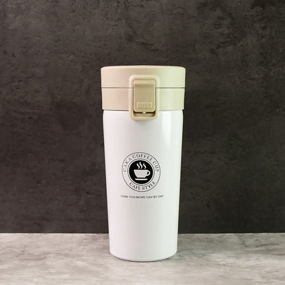 Stainless Steel Vacuum Insulated Coffee Flask with Flip Lock Lid (400ML / 1 Pc) Signature Kart