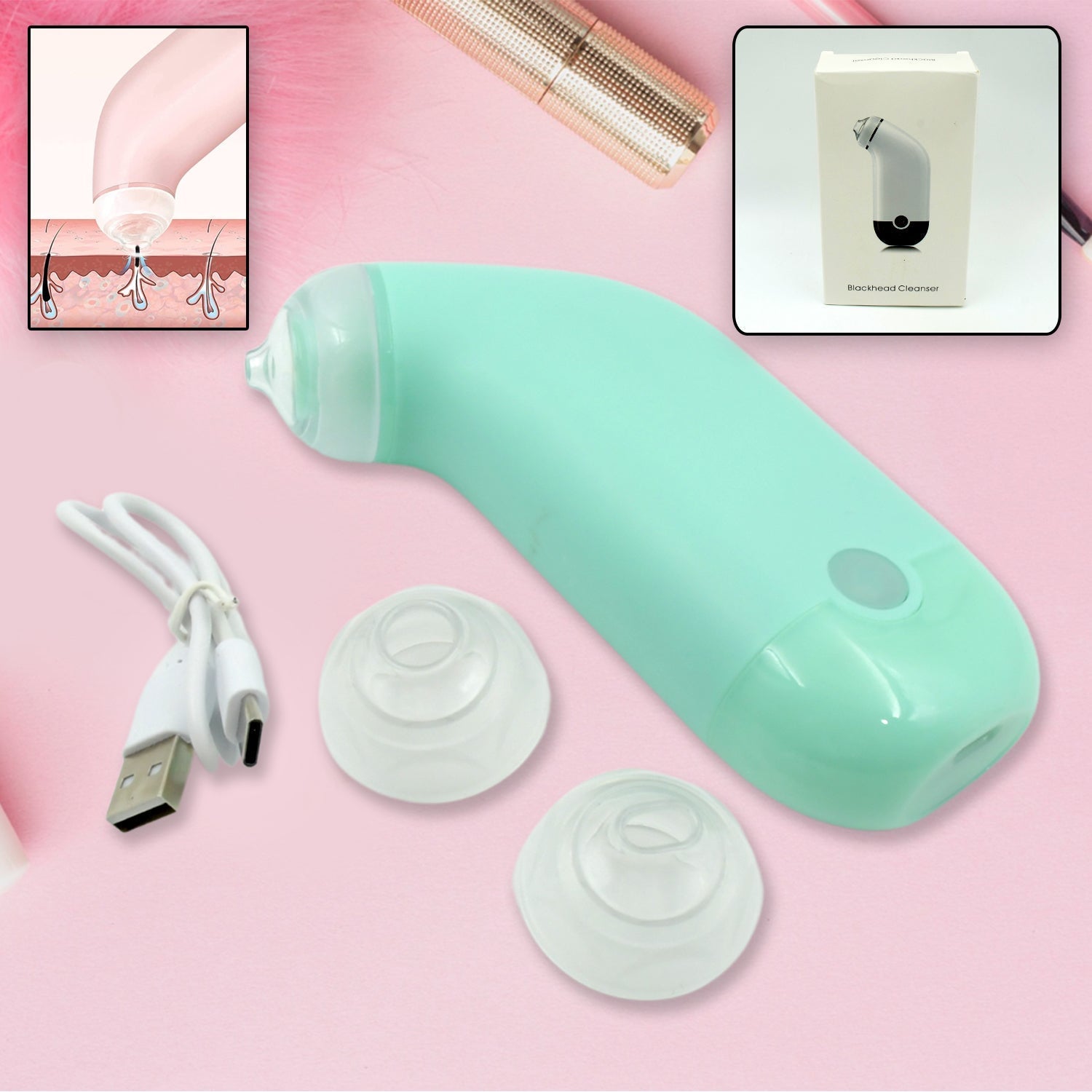Mini Handheld Vacuum Blackhead Remover – Facial Massage & Spot Lifting (1 Pc) Signaturekarts