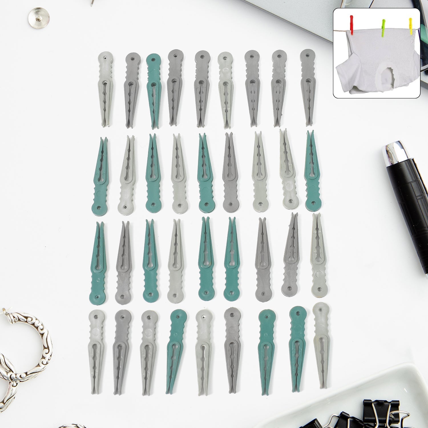 36Pcs MULTIPURPOSE PLASTIC CLOTH HANGING PEGS / CLIPS - 36 PCS Signaturekarts