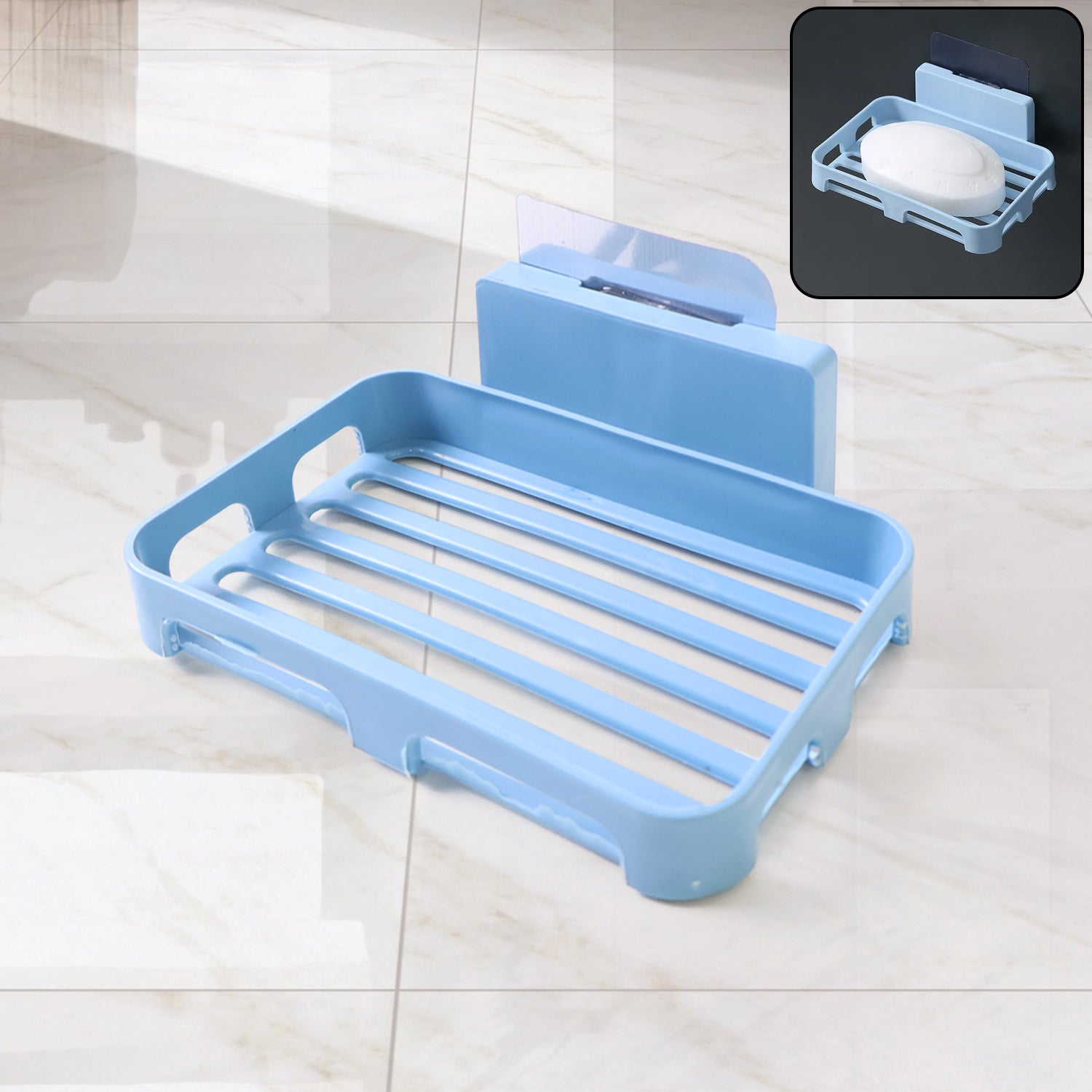 Bathroom & Kitchen Soap Holder: Self-Adhesive ,Sabudani (Plastic Box) signaturekarts