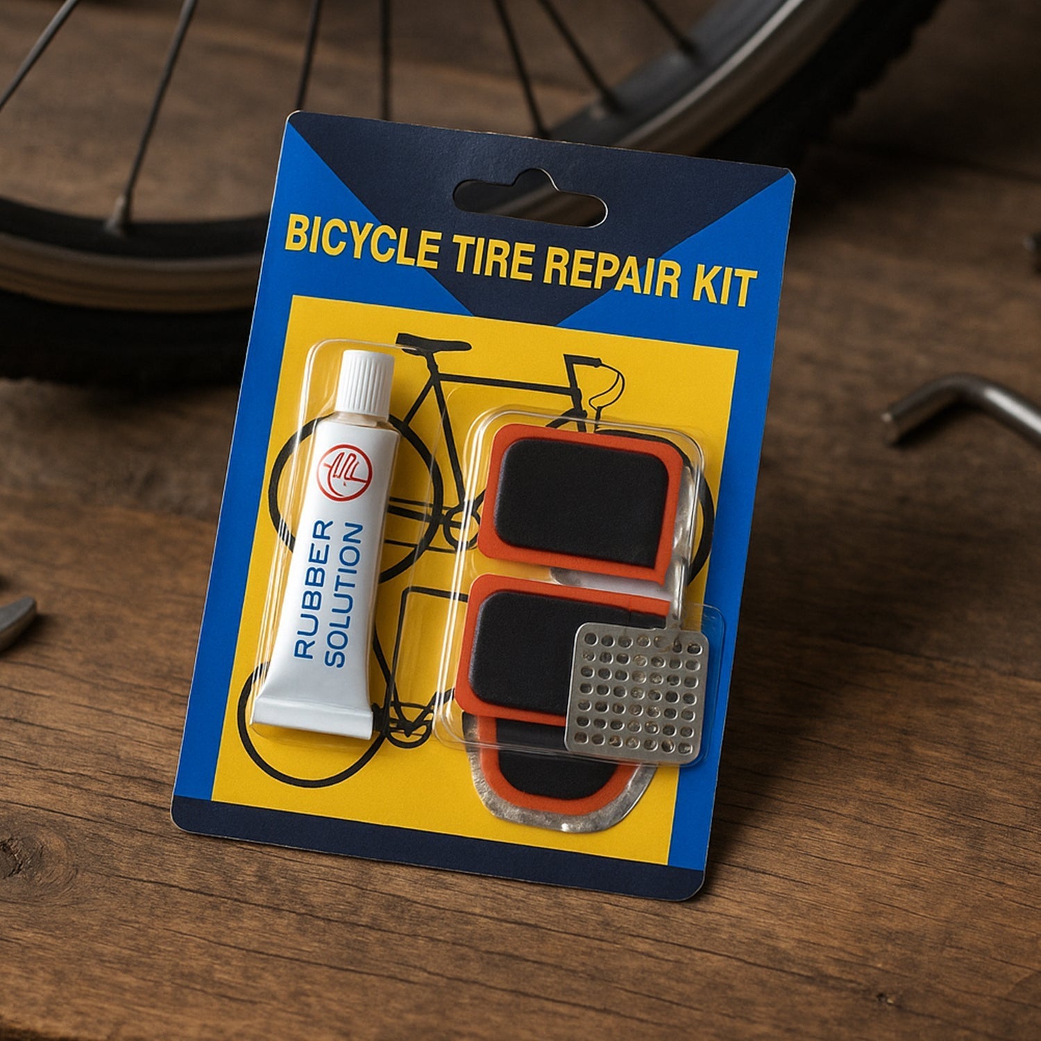 Bicycle Tire Repair Kit – Portable Puncture Repair Set with Adhesive (1 Set / Mix Design) Signature kart