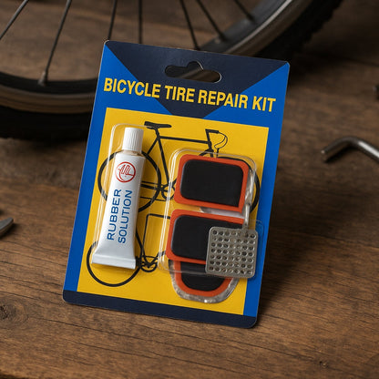 Bicycle Tire Repair Kit – Portable Puncture Repair Set with Adhesive (1 Set / Mix Design) Signature kart