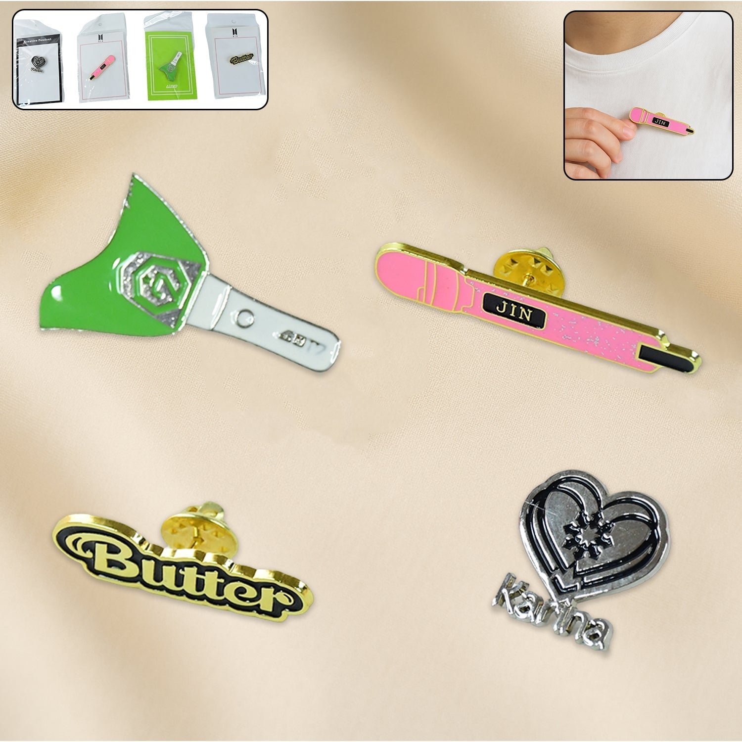 Stylish Metal Badge Pin – Single Piece (Random Design) Signature kart