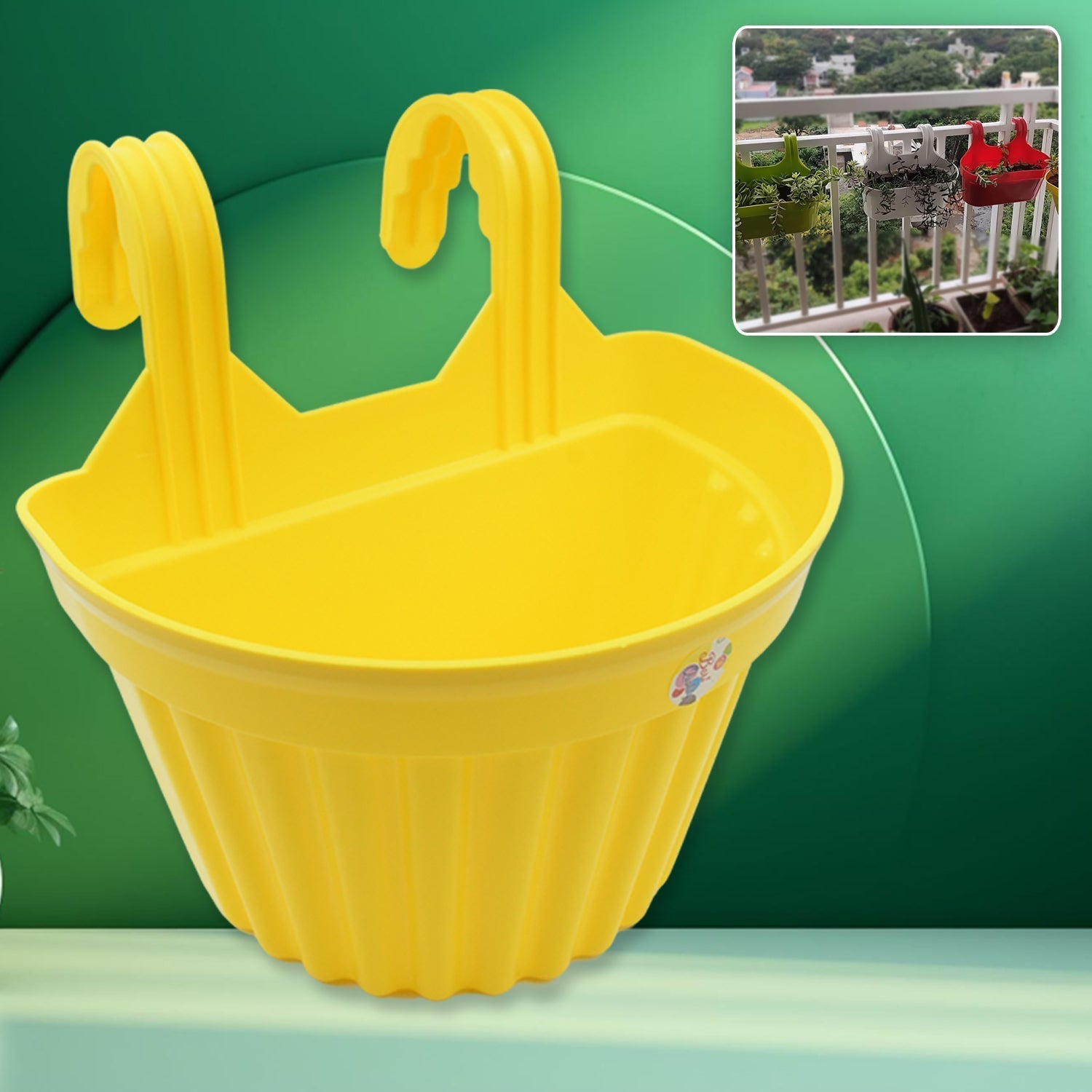 Multicolor Hanging Plastic Planters Orchid Relling , For Plantation,(1pc) signaturekarts