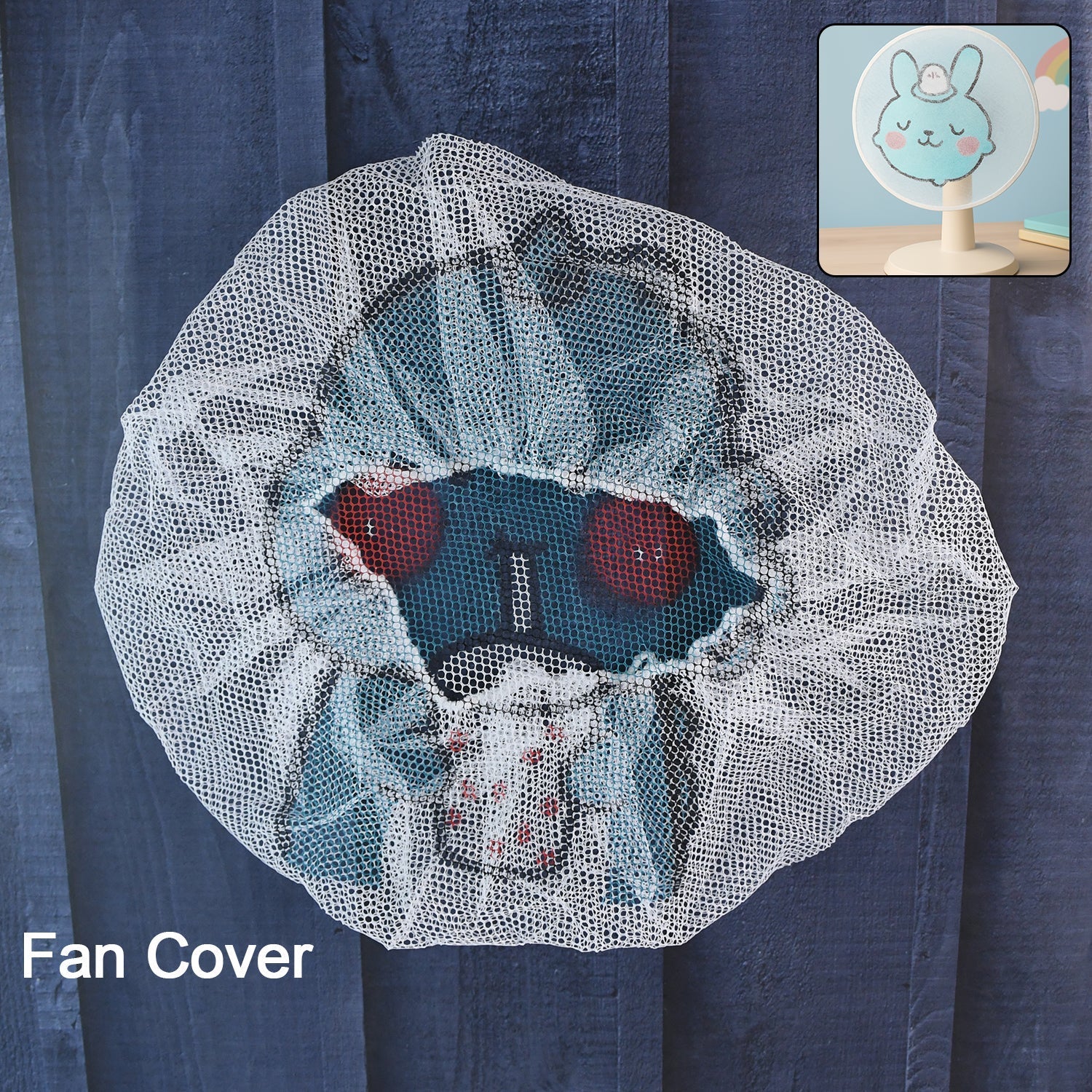 Cute Cartoon Character Fabric Mesh Fan Cover (1 Pc / Mix Design) Signature kart