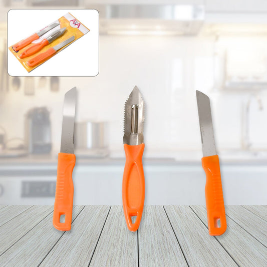 3in1 Multipurpose Stainless Steel Classic Kitchen Knife Set of 3 signaturekarts
