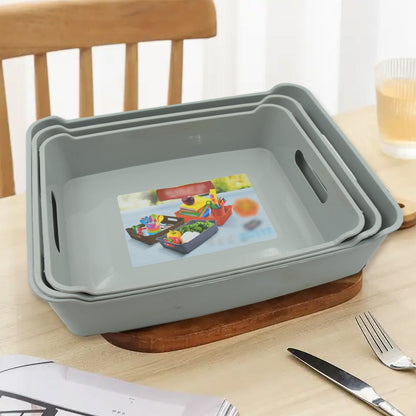 Multipurpose Organising & Storage Plastic Tray,  Fruit & Vegetable/ Multi Purpose Tray, Organizer for Kitchen, Countertop, Cabinet, Bathroom Plastic Storage Basket For Store Fruits, Vegetables, Magazines, Cosmetics, Stationary Set of 3 signaturekarts