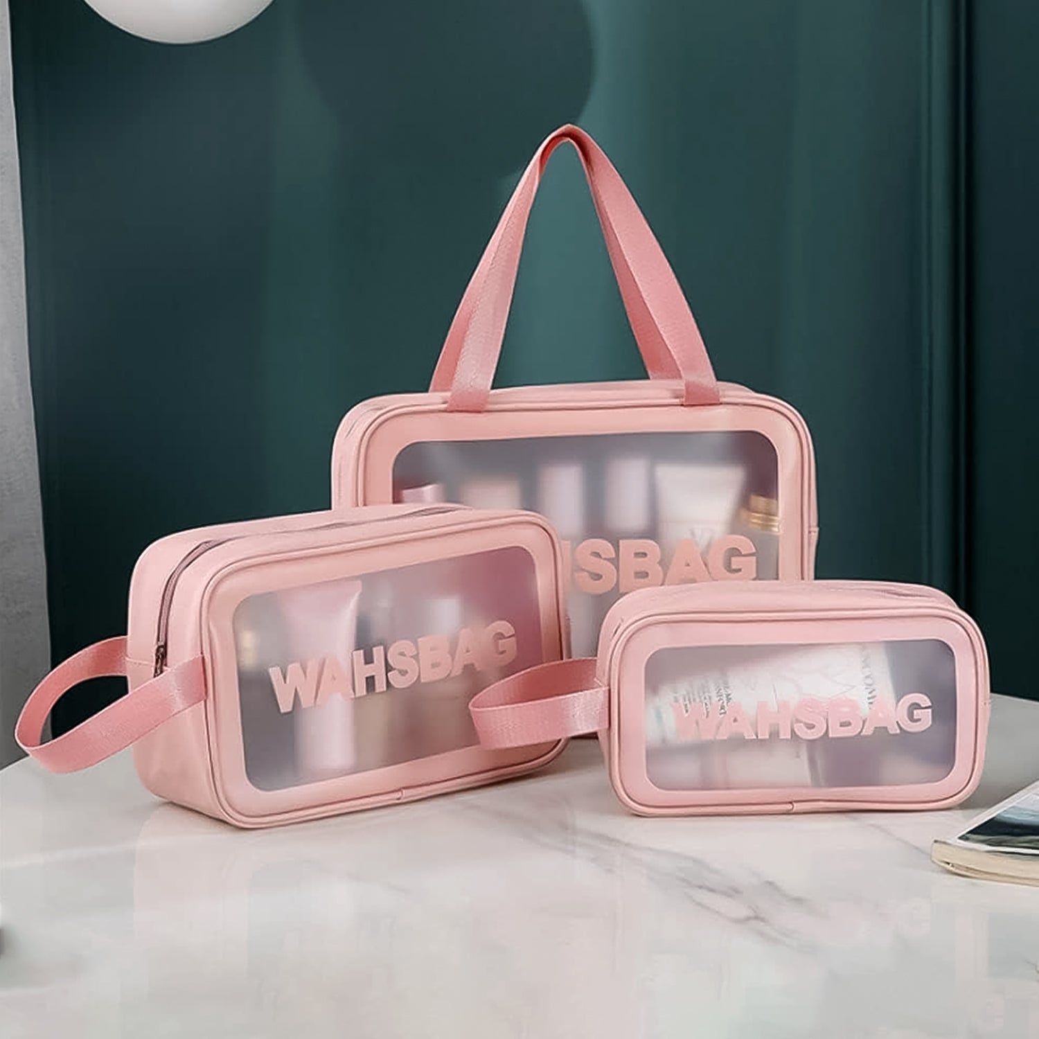 Cosmetic Pouch, Make up Bag for Home & Travel,Accessories Set of 3 Signaturekarts