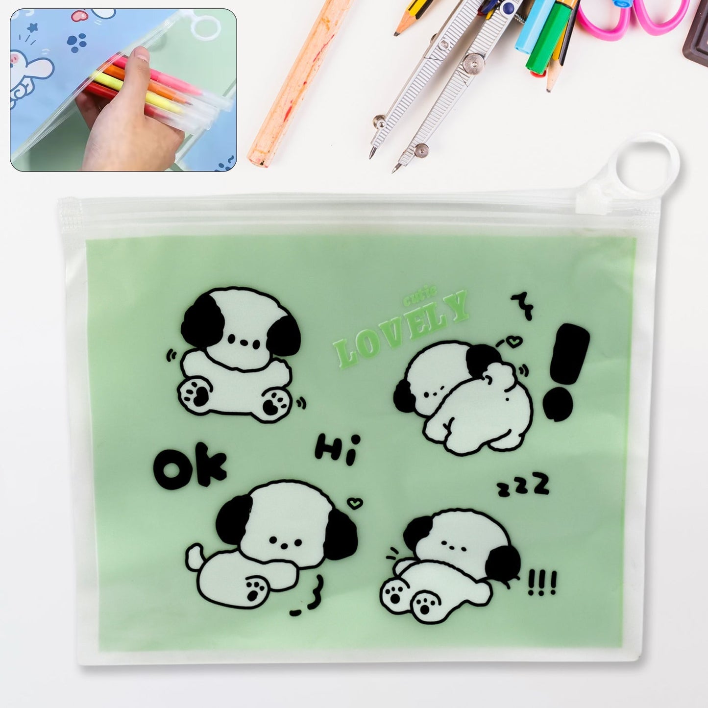 Reusable Multipurpose Pouch Pen Stationary Case Travel,   (1 Pc/ Mix Design) signaturekarts