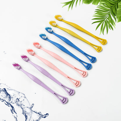 2-in-1 Tooth Brush Tongue Scraper, Soft Bristle & Long Handle (8Pcs) Soft Toothbrush signaturekarts