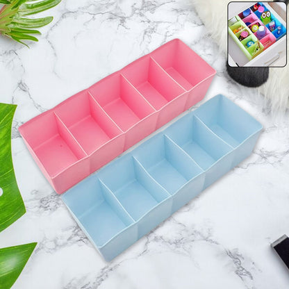 5 Compartments Socks / Handkerchief / Underwear Storage Box (pack of 2) Signature Kart
